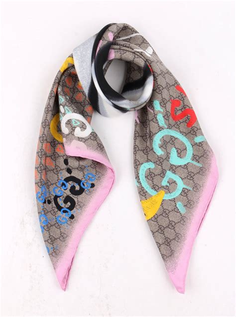 gucci graffiti scarf|gucci scarf women sale.